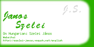 janos szelei business card